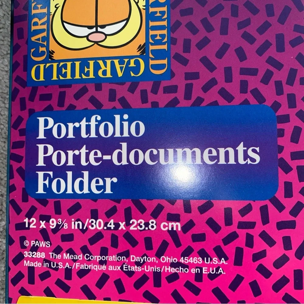 Vintage GARFIELD Mead Portfolio Folder MY MOOD MY BUSINESS‎